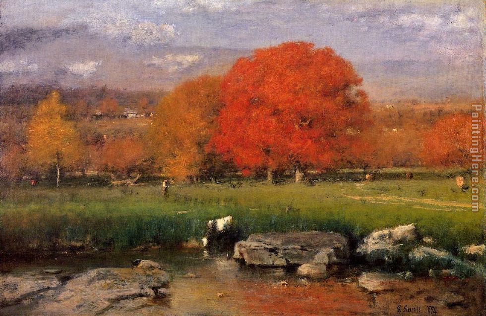 Morning Catskill Valley painting - George Inness Morning Catskill Valley art painting